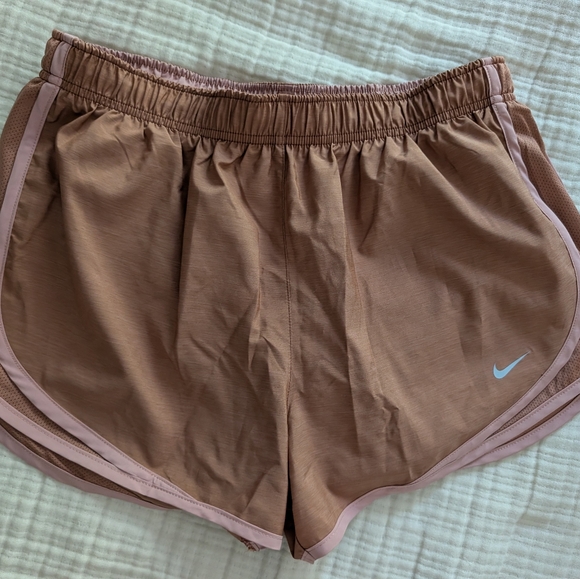 Nike Pants - Nike Brown with Pink Trim Women's Running Shorts